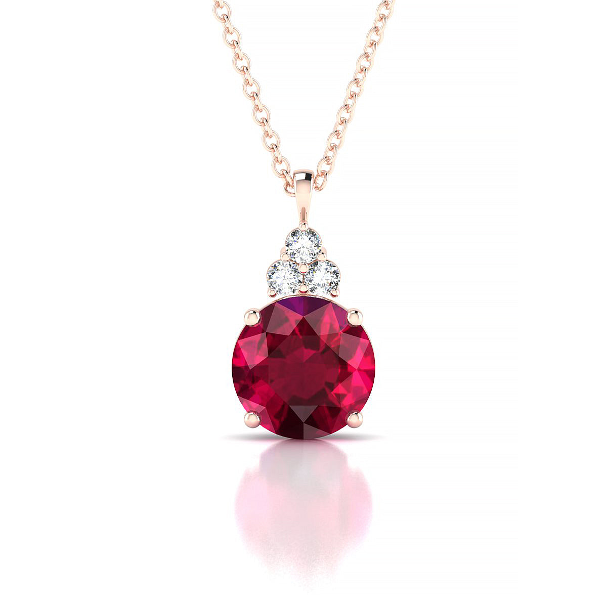 Mirage | 18k Rose Gold 8 mm Round Ruby Pendant