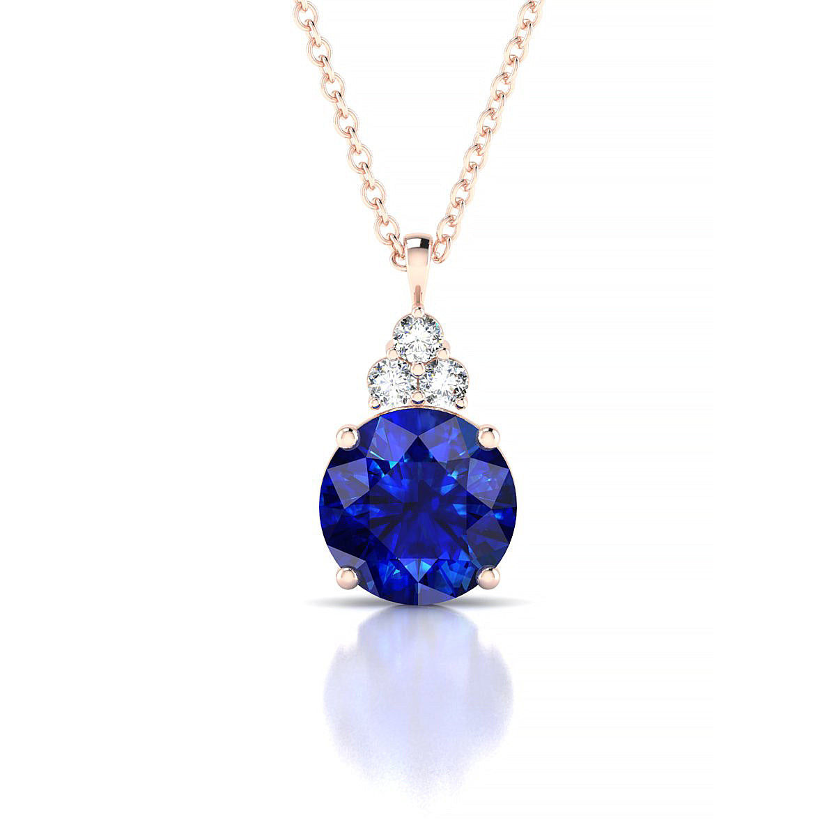 Mirage | 18k Rose Gold 8 mm Round Sapphire Pendant