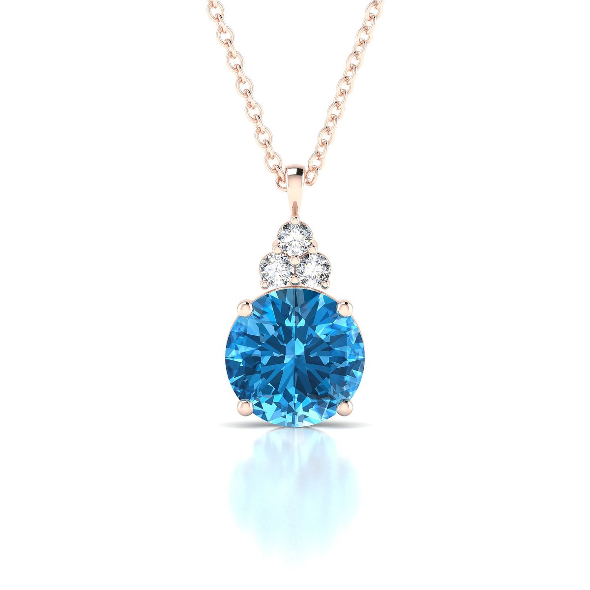 Mirage | 18k Rose Gold 8 mm Round Topaz Pendant