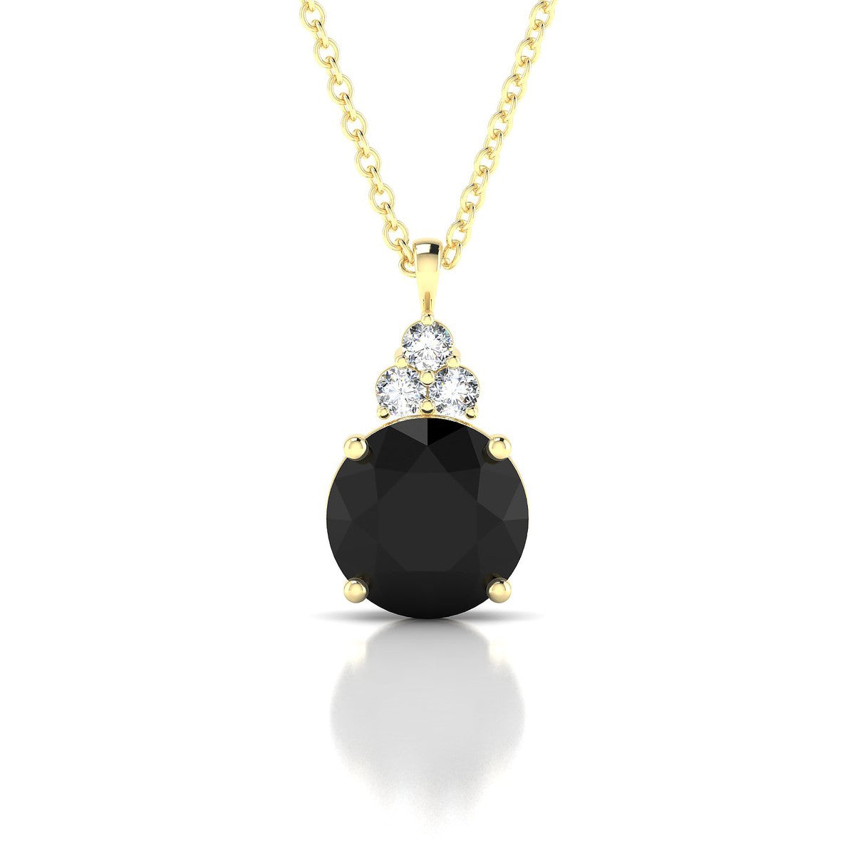 Mirage | 18k Yellow Gold 8 mm Round Black Diamond Pendant