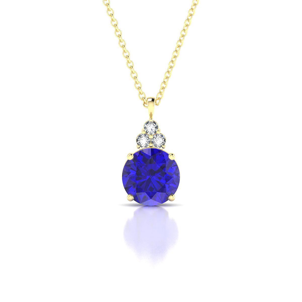 Mirage | 18k Yellow Gold 8 mm Round Tanzanite Pendant