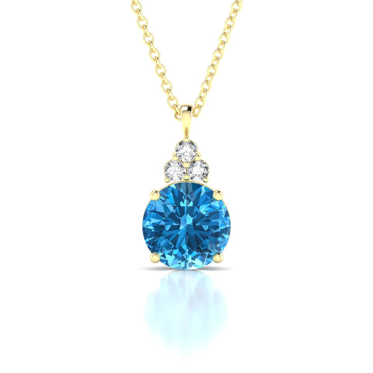 Mirage | 18k Yellow Gold 8 mm Round Topaz Pendant