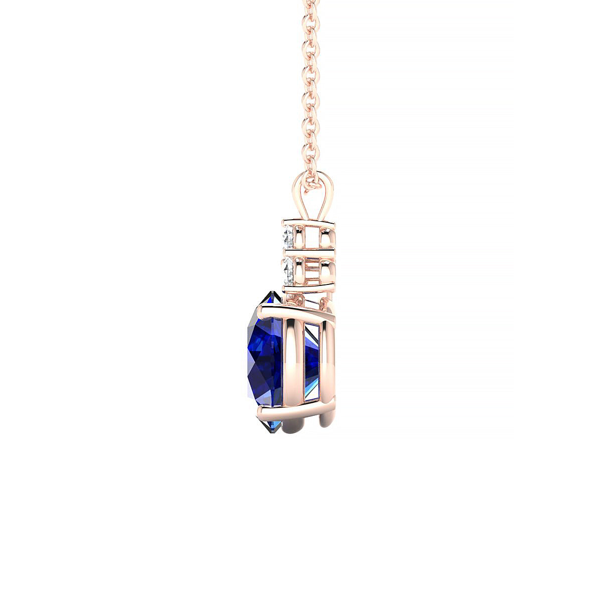 Mirage | 18k Rose Gold 8 mm Round Sapphire Pendant