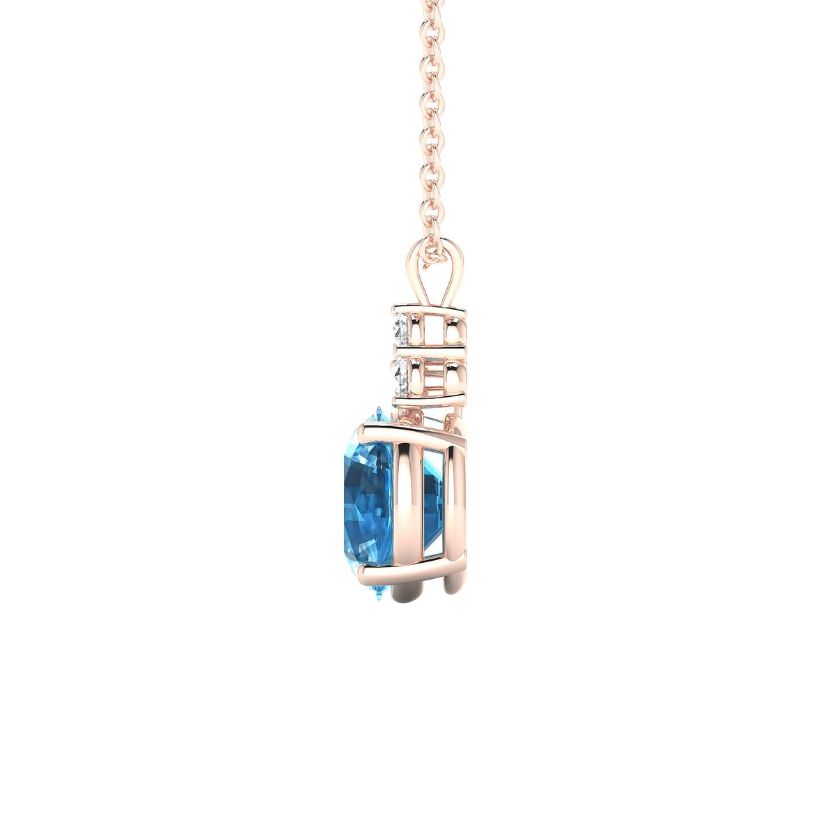 Mirage | 18k Rose Gold 8 mm Round Topaz Pendant