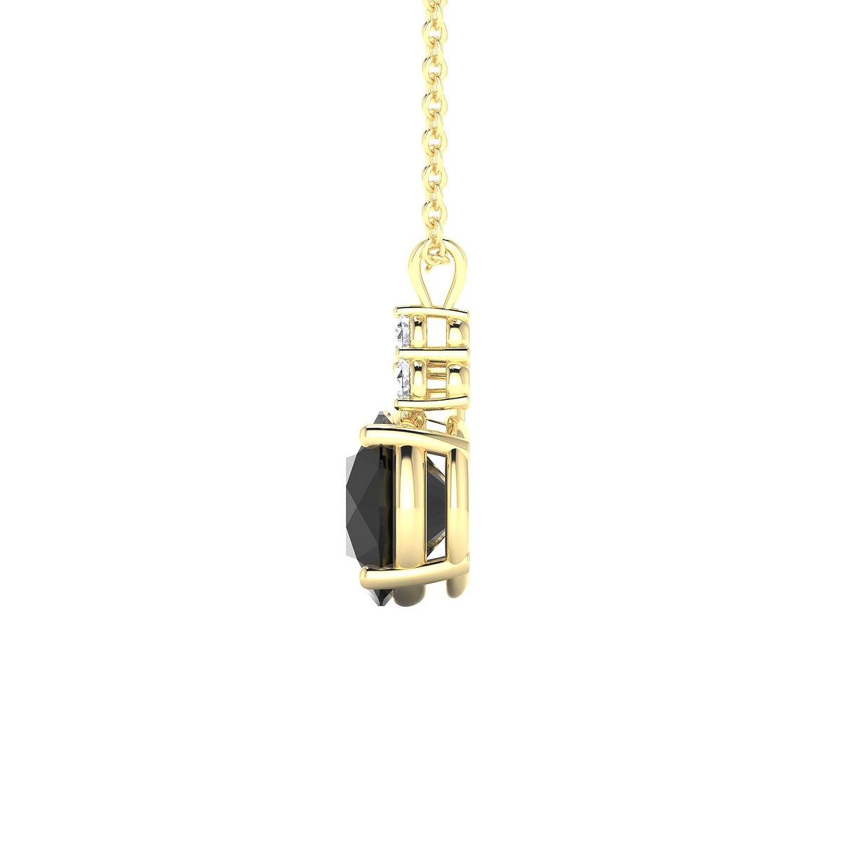 Mirage | 18k Yellow Gold 8 mm Round Black Diamond Pendant