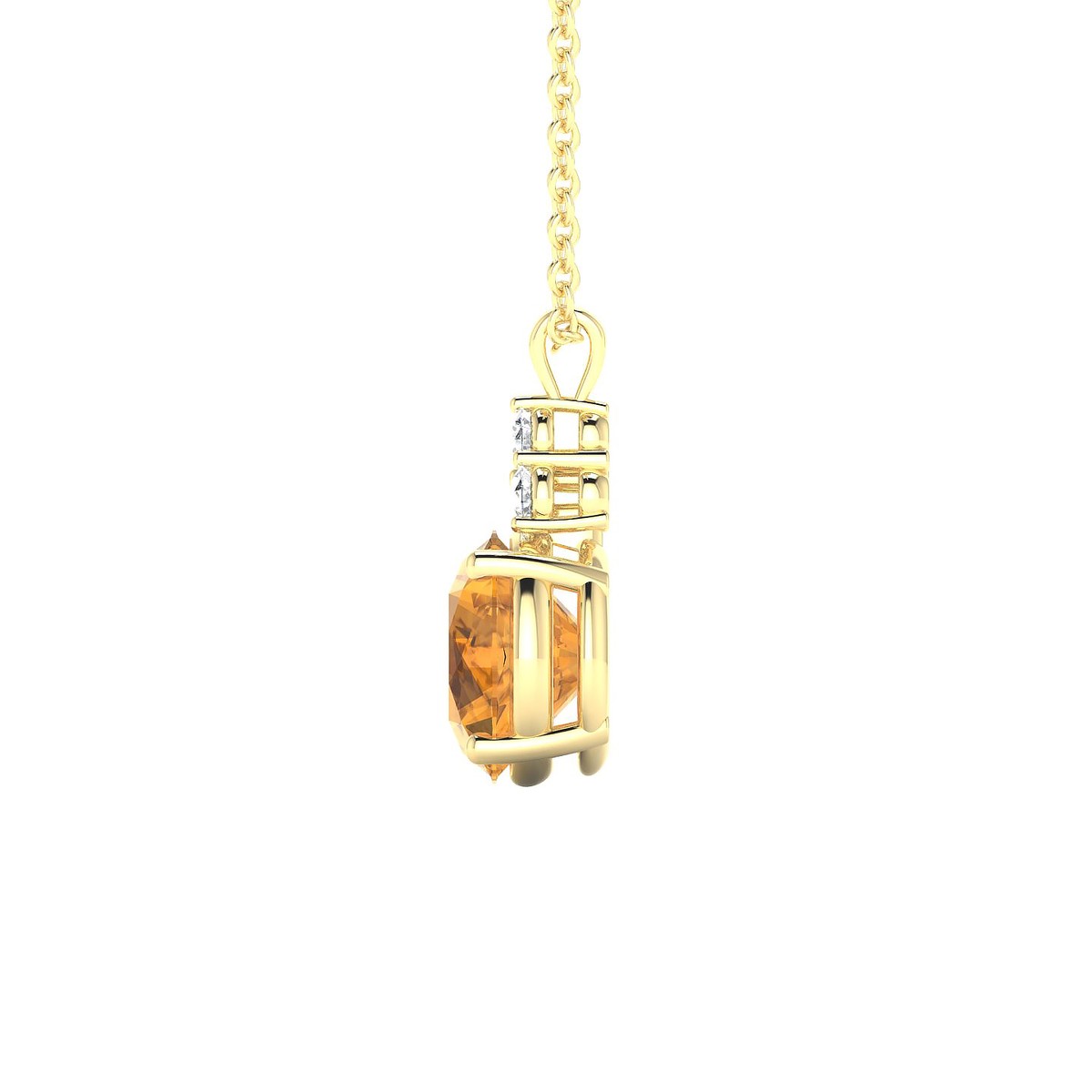 Mirage | 18k Yellow Gold 8 mm Round Citrine Pendant