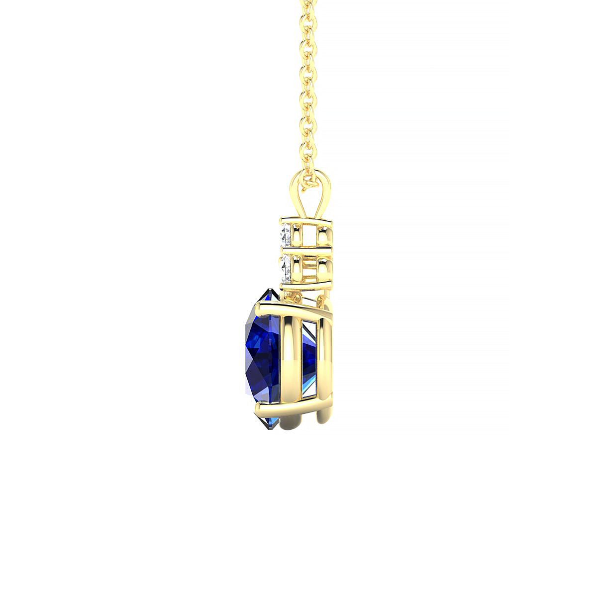 Mirage | 18k Yellow Gold 8 mm Round Sapphire Pendant