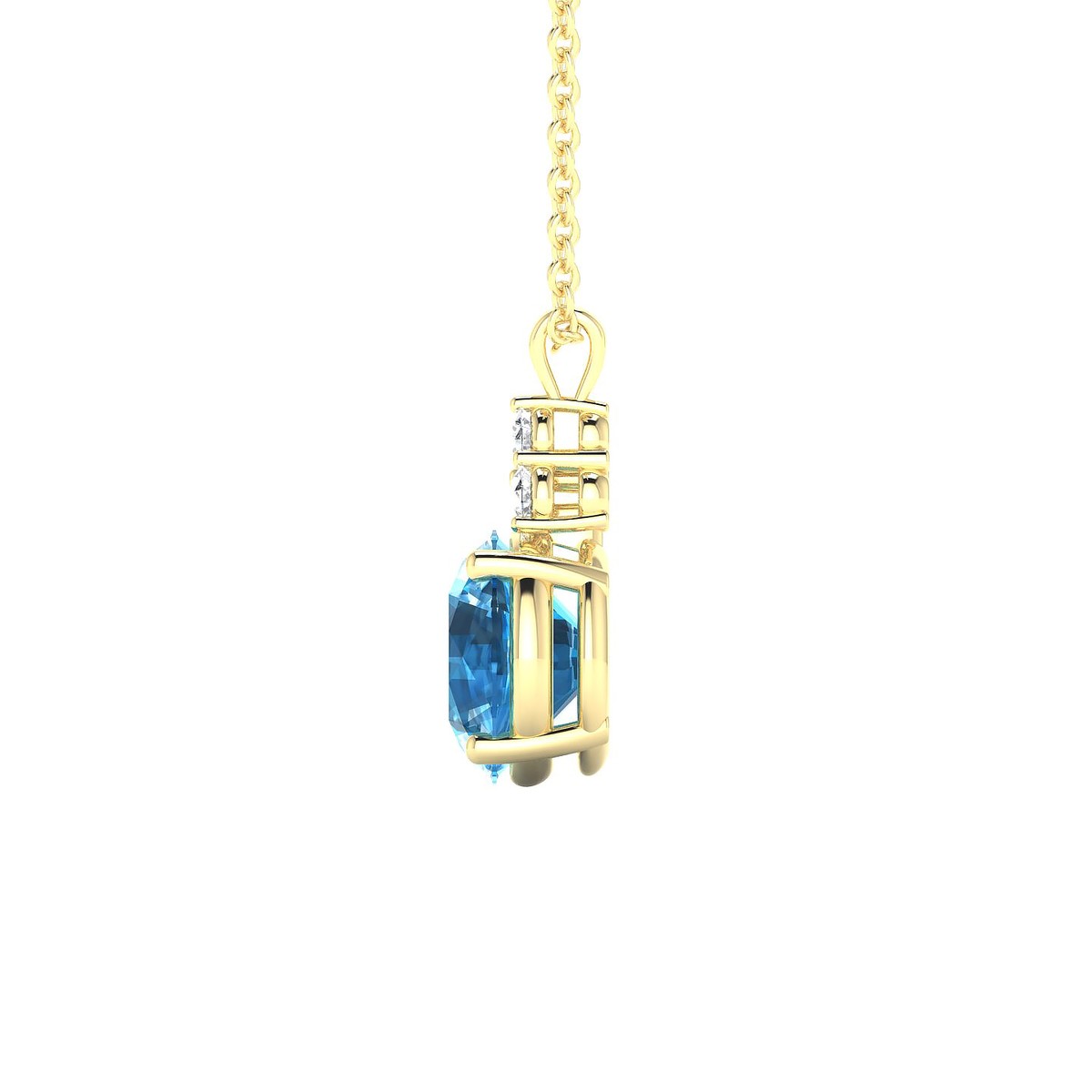 Mirage | 18k Yellow Gold 8 mm Round Topaz Pendant