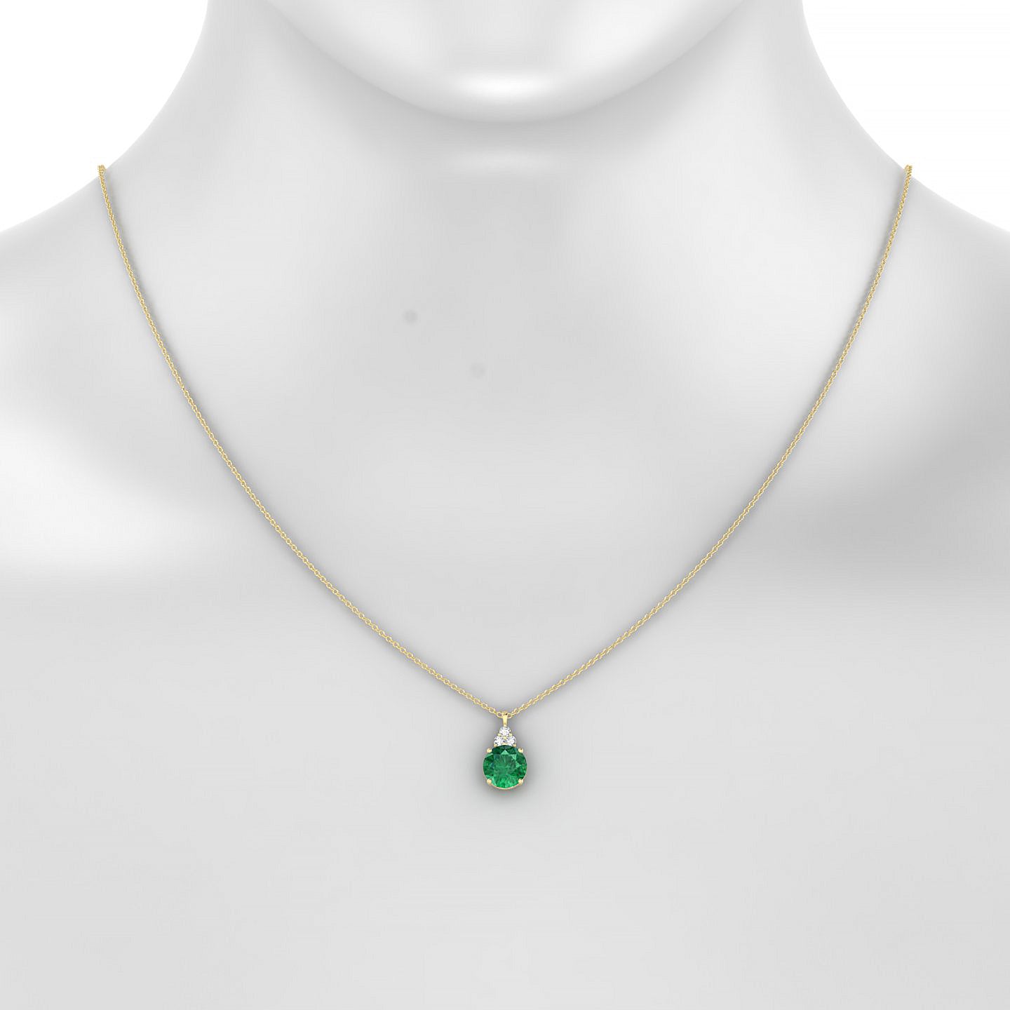 Mirage | 18k Yellow Gold 8 mm Round Emerald Pendant
