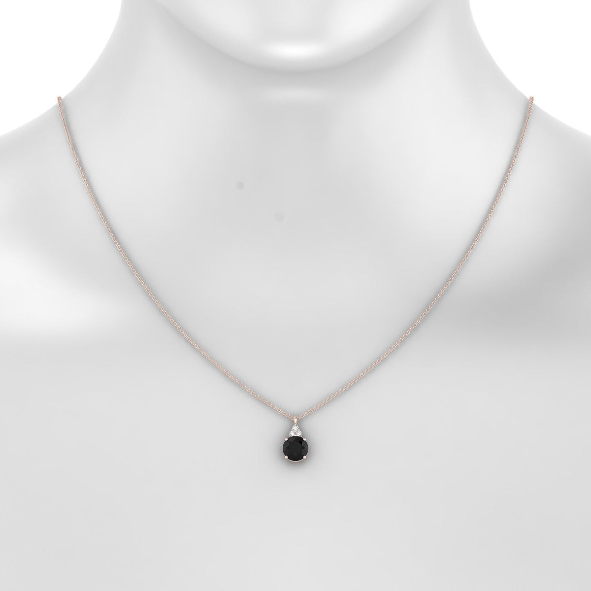 Mirage | 18k Rose Gold 8 mm Round Black Diamond Pendant