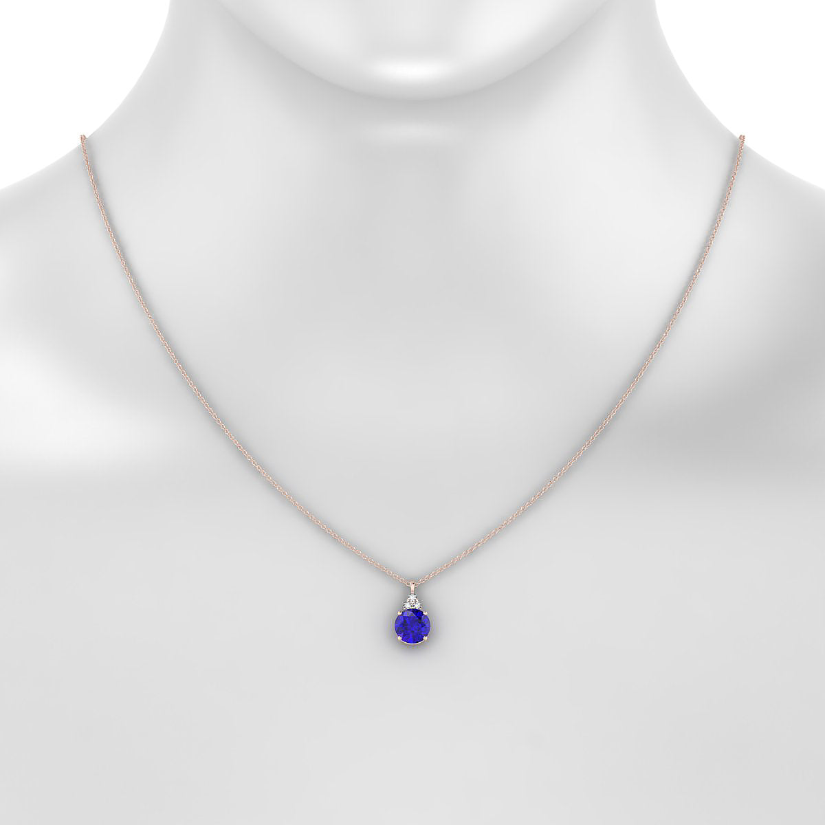 Mirage | 18k Rose Gold 8 mm Round Tanzanite Pendant