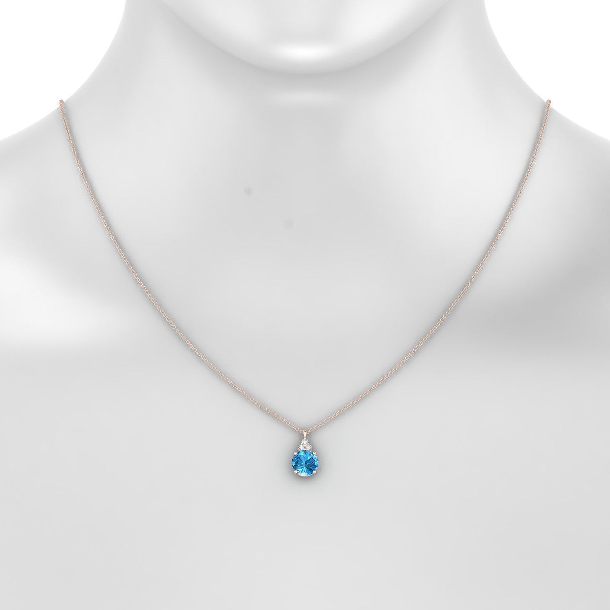Mirage | 18k Rose Gold 8 mm Round Topaz Pendant