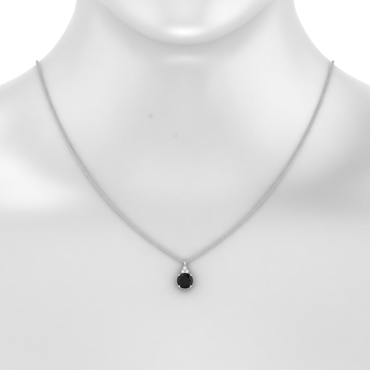 Mirage | 18k White Gold 8 mm Round Black Diamond Pendant