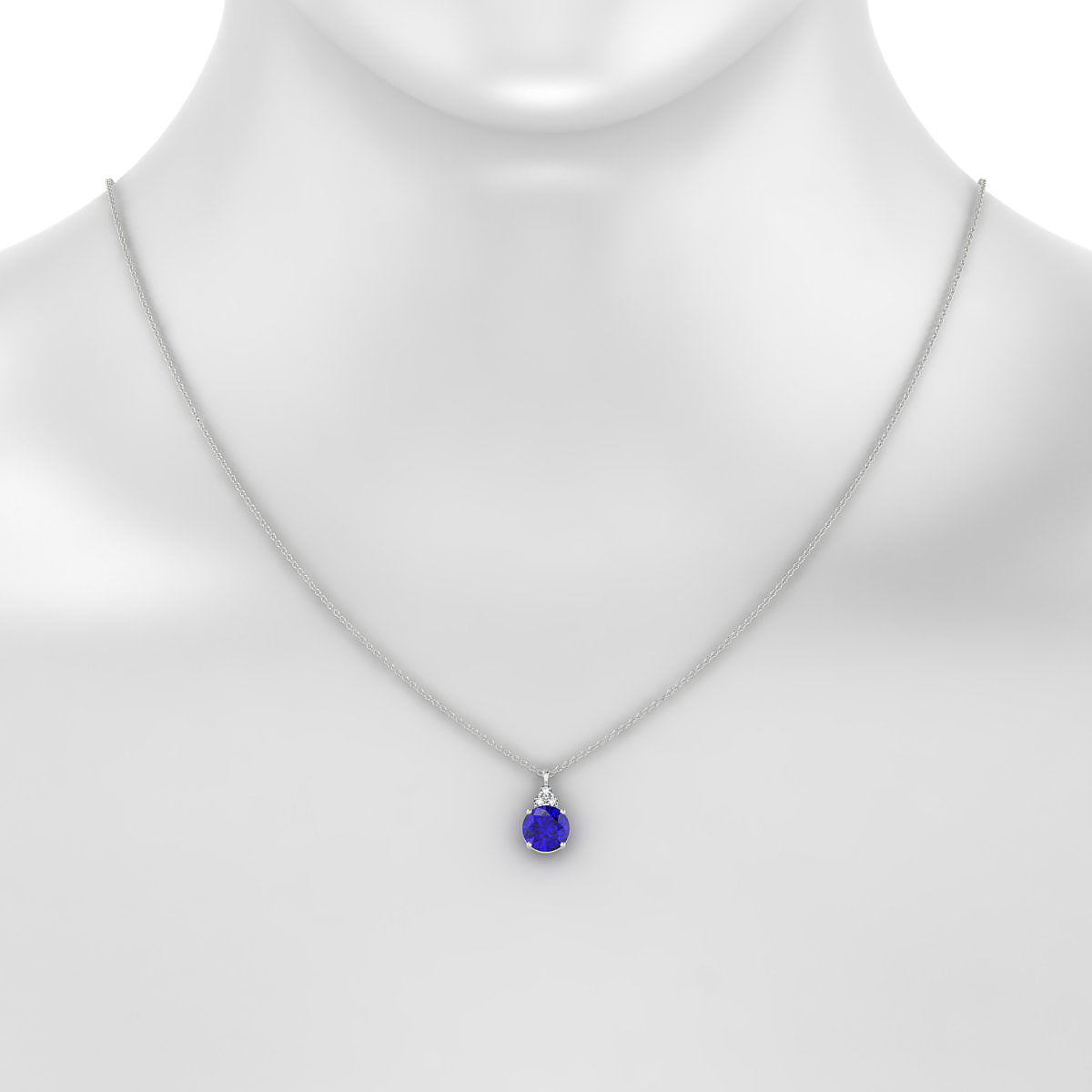 Mirage | 18k White Gold 8 mm Round Tanzanite Pendant