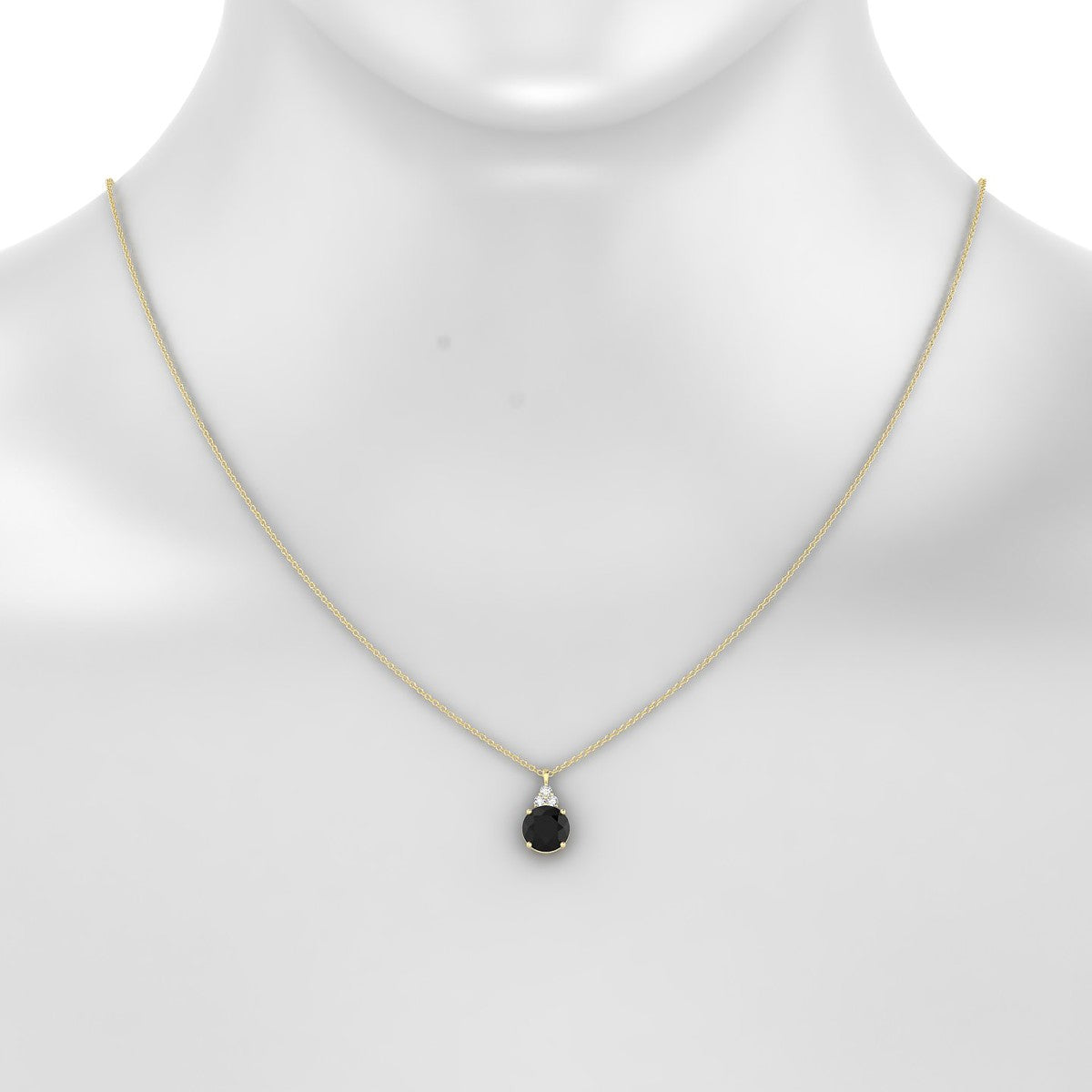Mirage | 18k Yellow Gold 8 mm Round Black Diamond Pendant