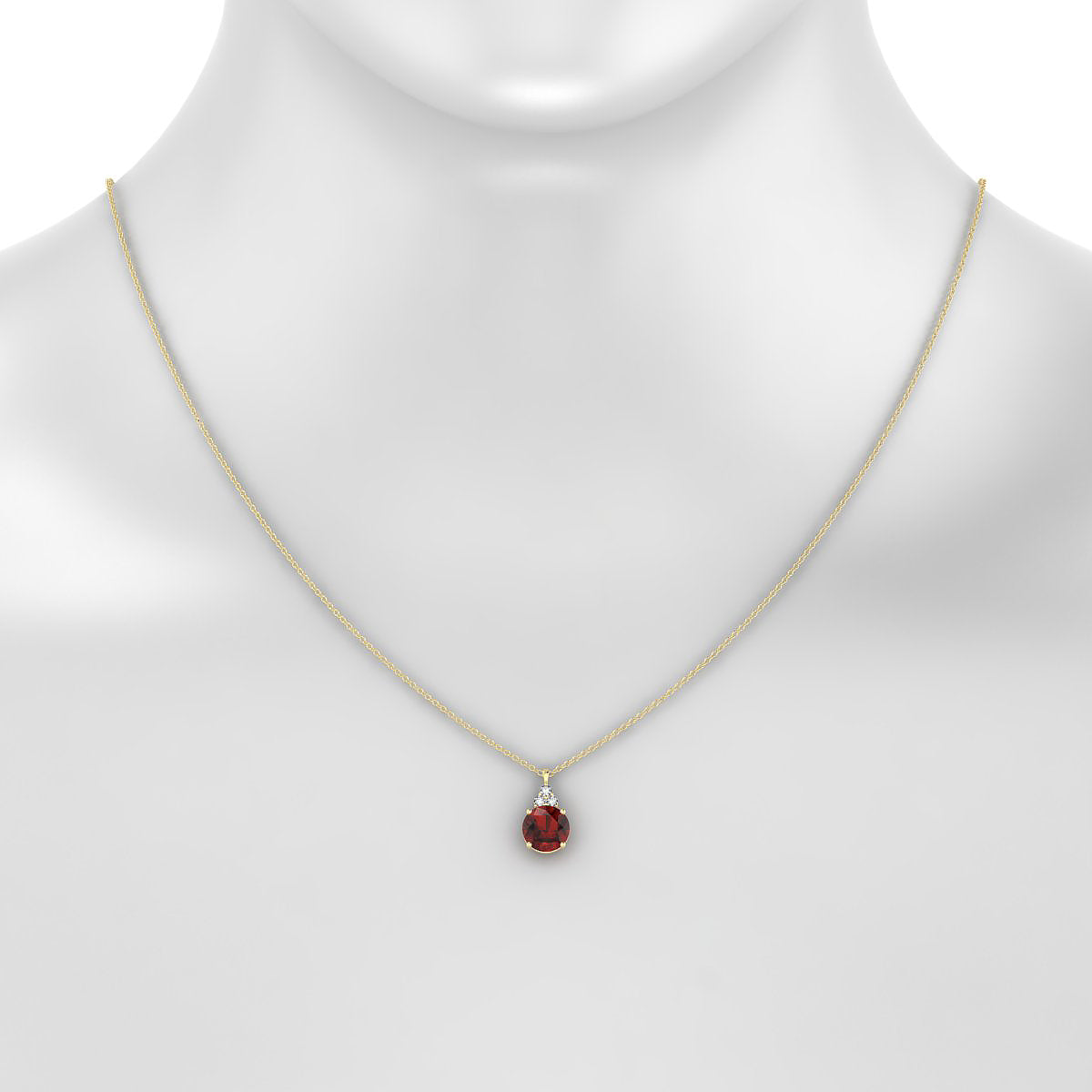 Mirage | 18k Yellow Gold 8 mm Round Garnet Pendant