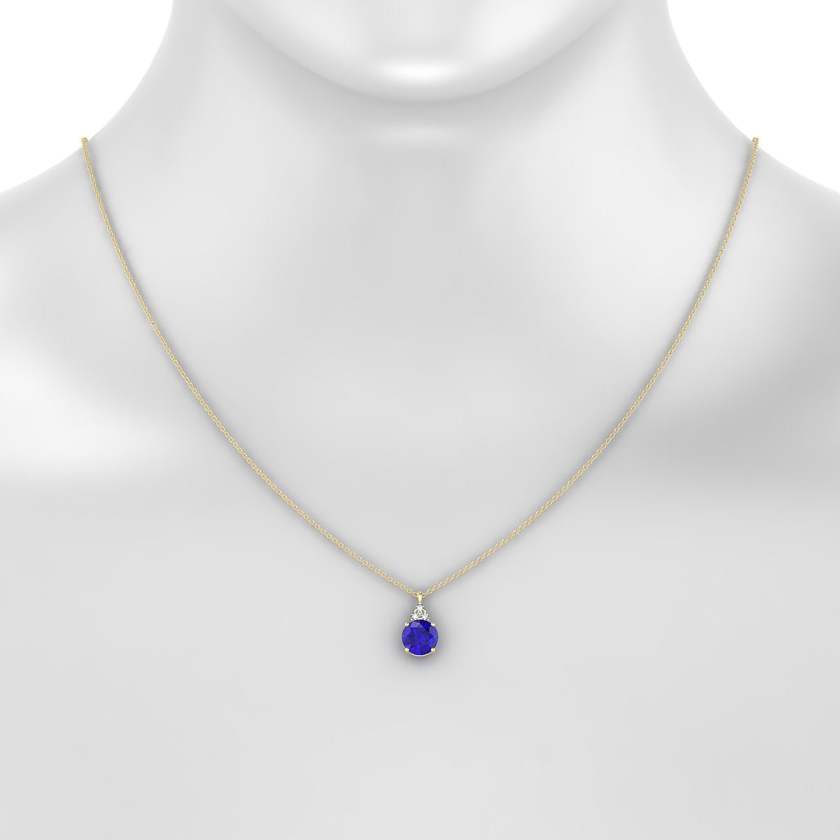Mirage | 18k Yellow Gold 8 mm Round Tanzanite Pendant