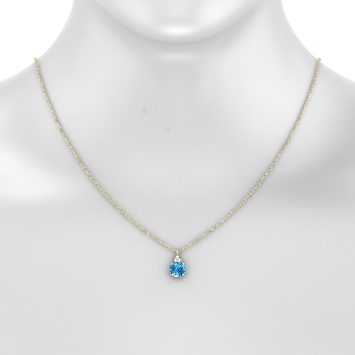 Mirage | 18k Yellow Gold 8 mm Round Topaz Pendant