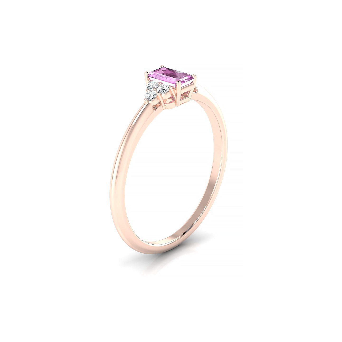 Mirage | 18k Rose Gold 5 x 3 mm Emerald Pink Sapphire Ring