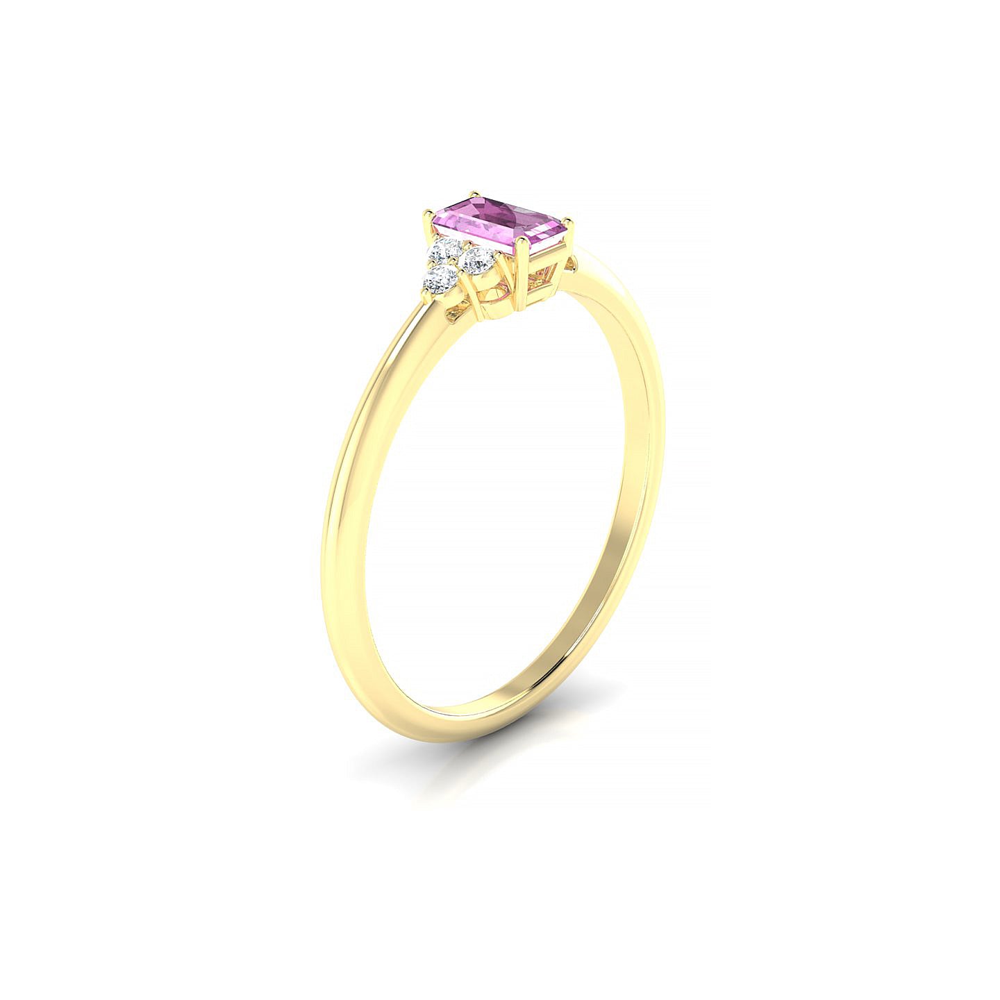 Mirage | 18k Yellow Gold 5 x 3 mm Emerald Pink Sapphire Ring
