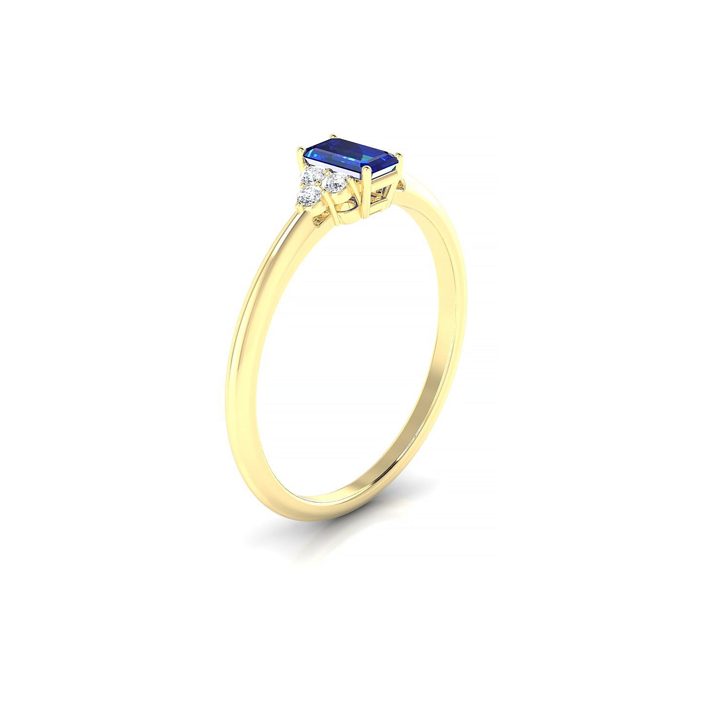 Mirage | 18k Yellow Gold 5 x 3 mm Emerald Sapphire Ring