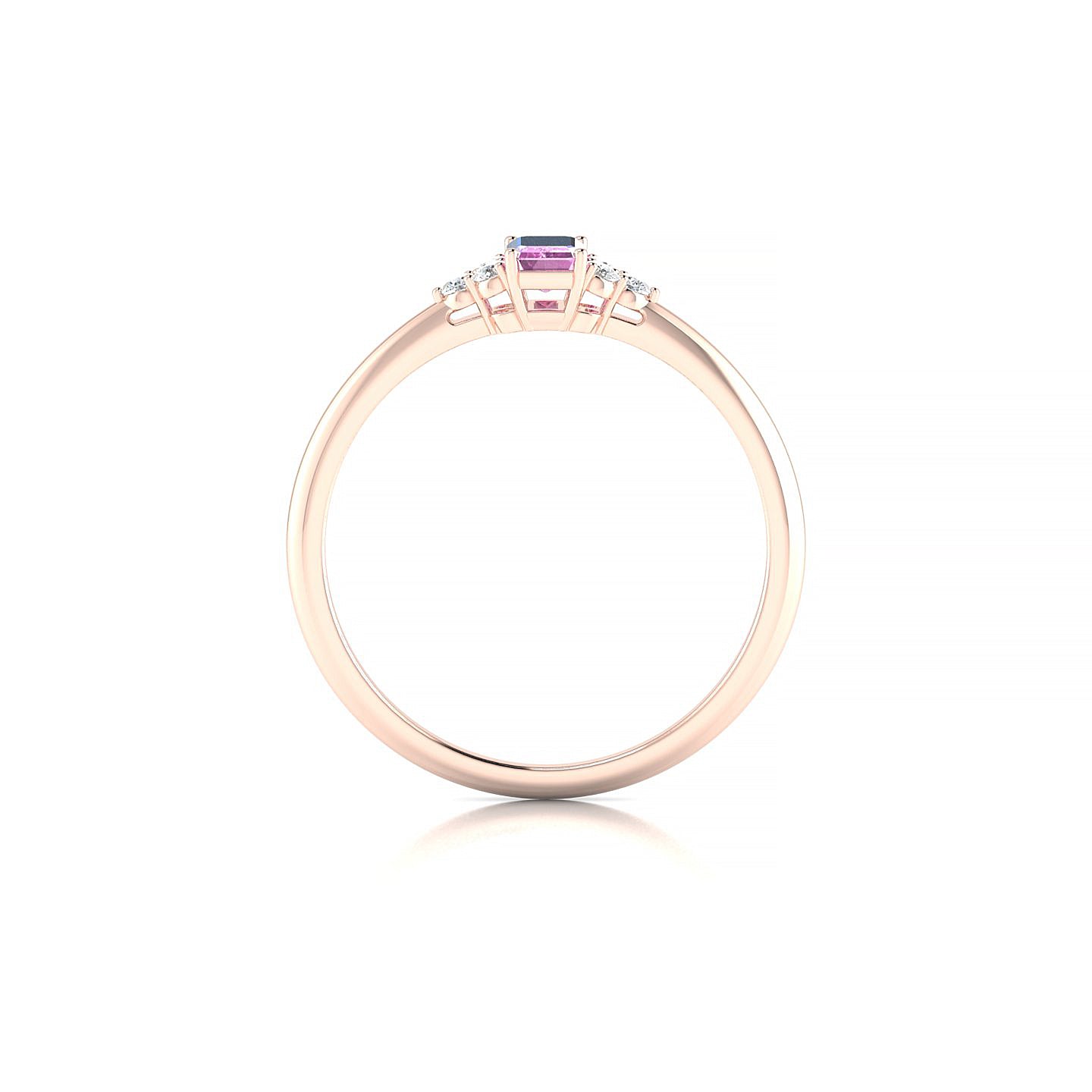Mirage | 18k Rose Gold 5 x 3 mm Emerald Pink Sapphire Ring