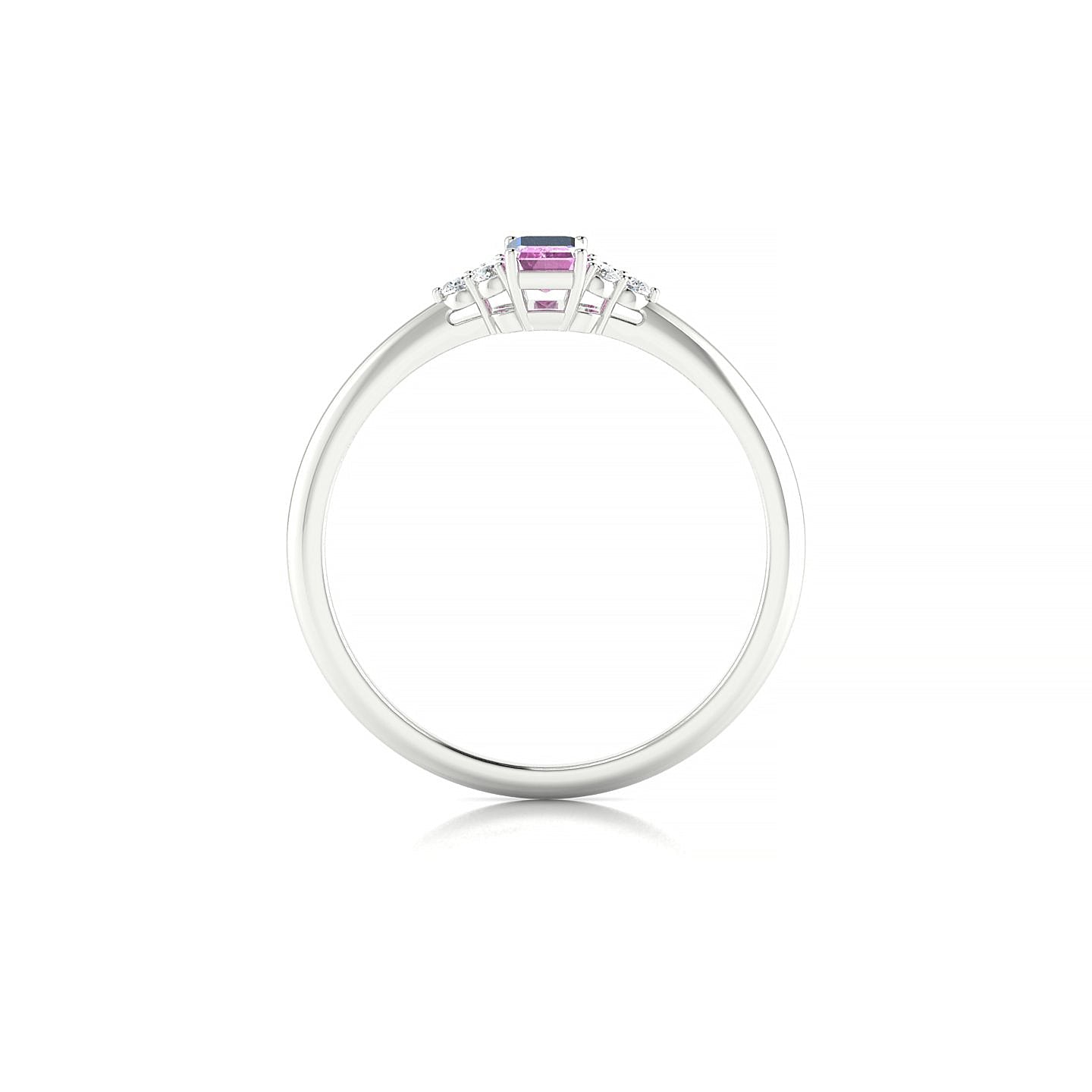 Mirage | 18k White Gold 5 x 3 mm Emerald Pink Sapphire Ring
