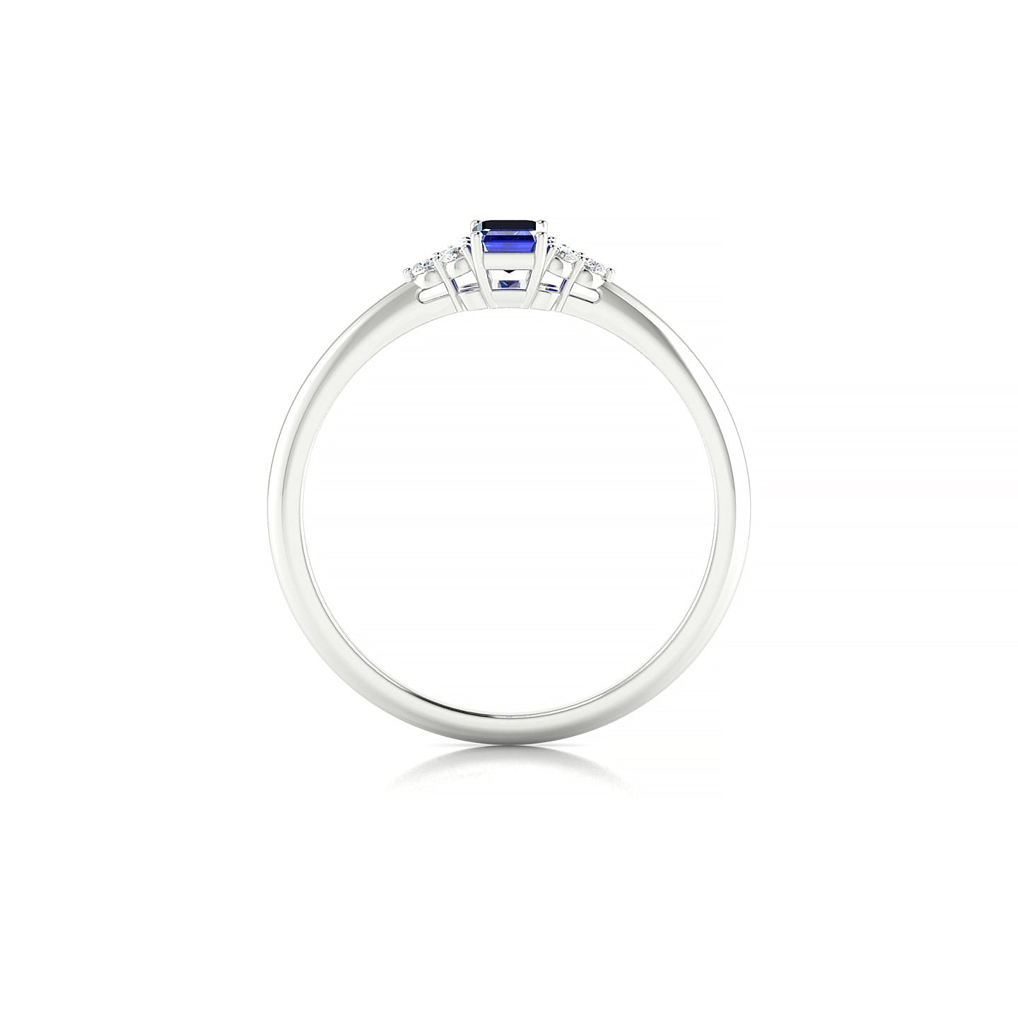 Mirage | 18k White Gold 5 x 3 mm Emerald Sapphire Ring
