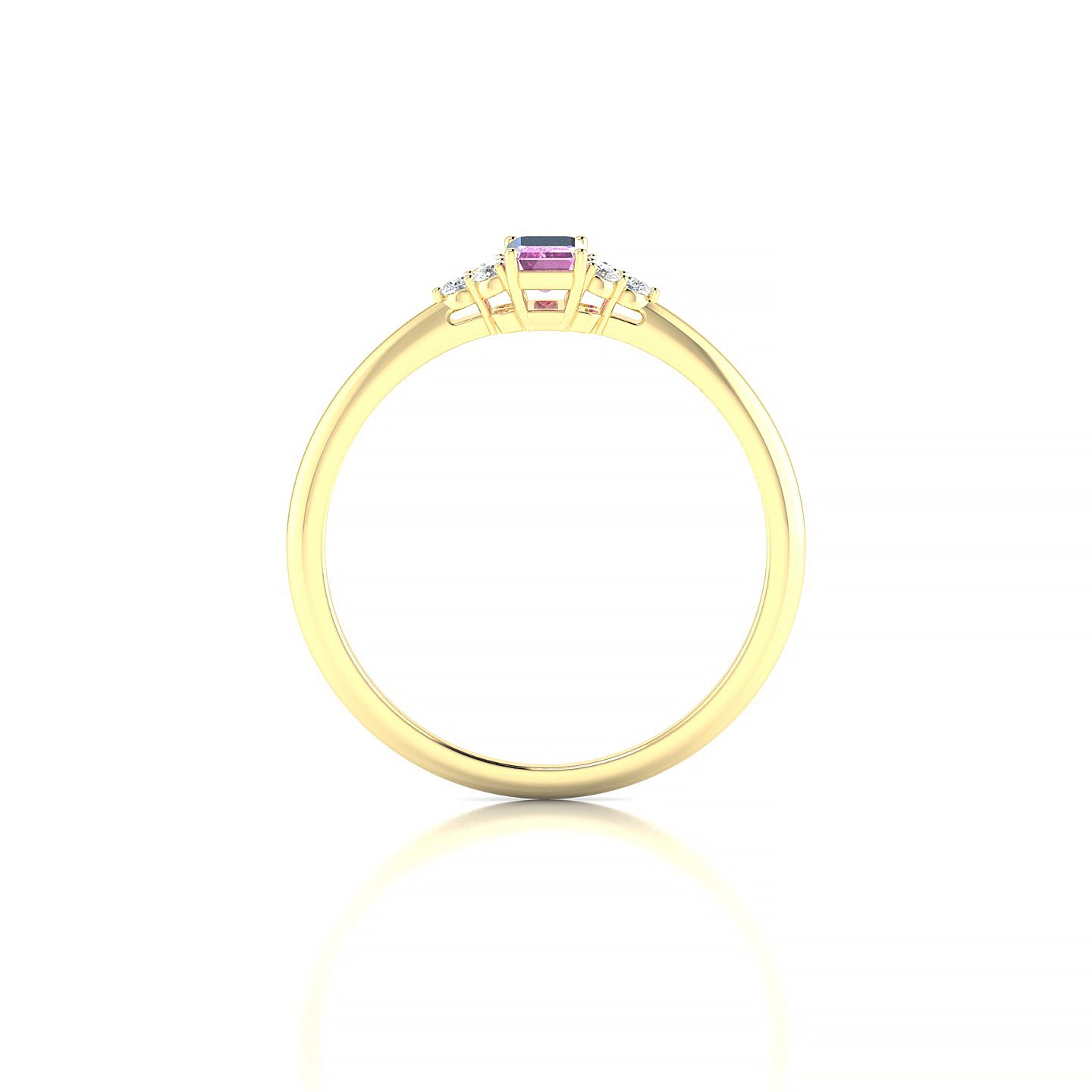 Mirage | 18k Yellow Gold 5 x 3 mm Emerald Pink Sapphire Ring