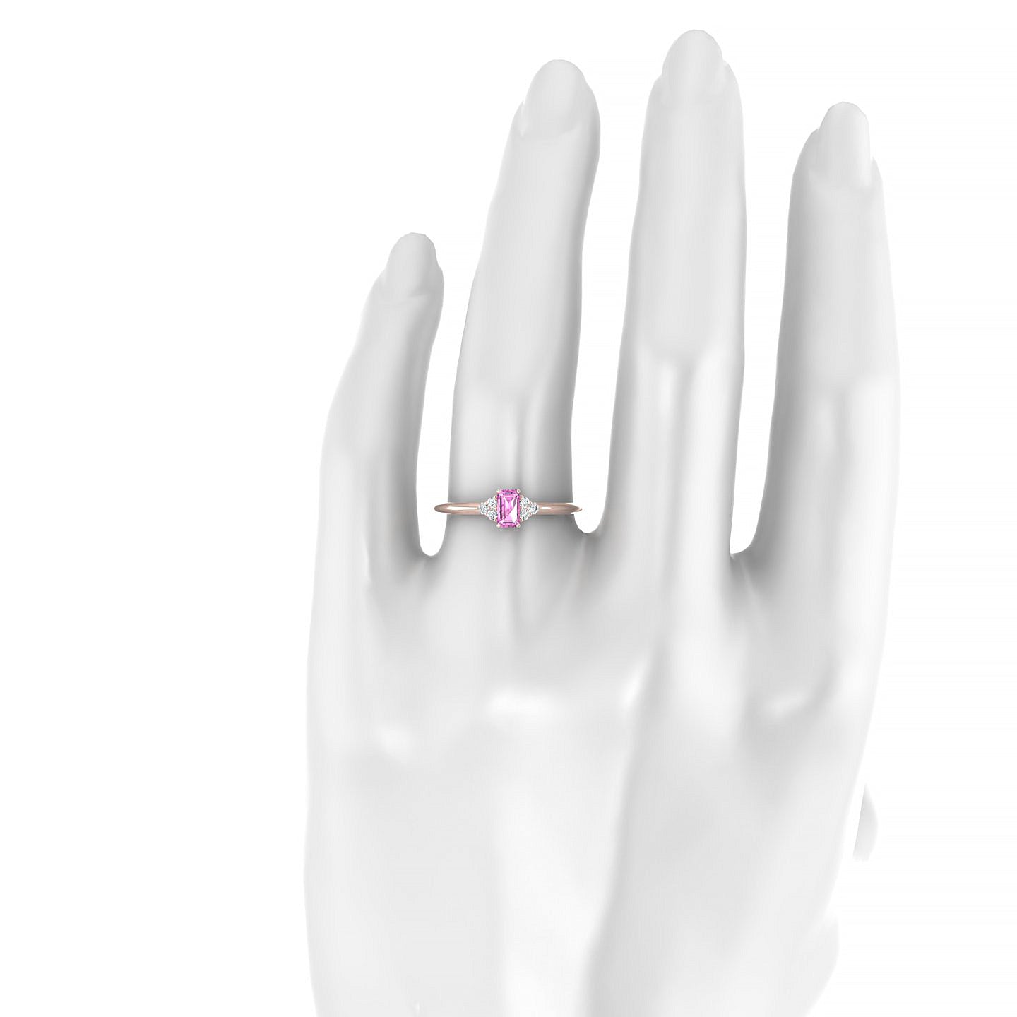 Mirage | 18k Rose Gold 5 x 3 mm Emerald Pink Sapphire Ring