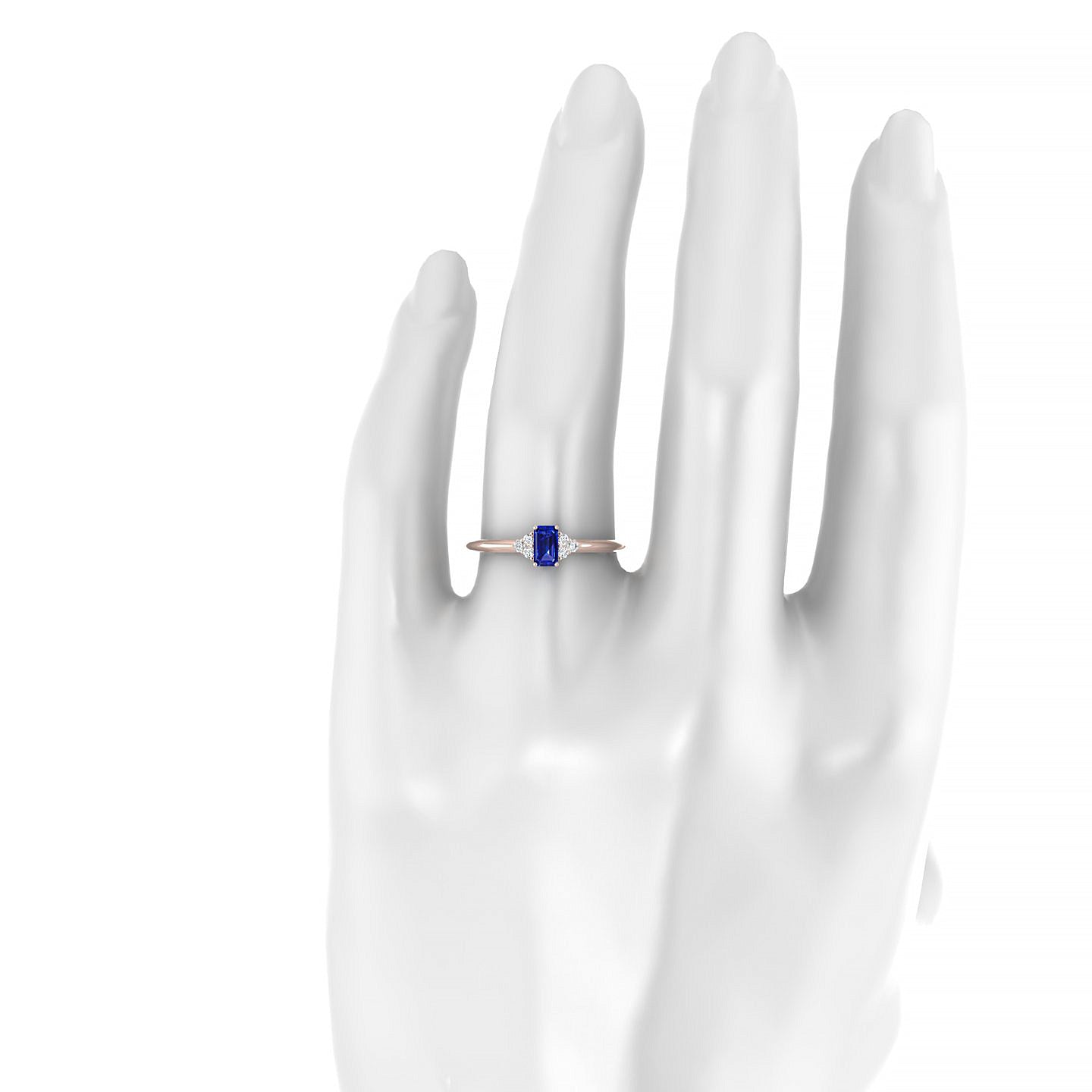 Mirage | 18k Rose Gold 5 x 3 mm Emerald Sapphire Ring