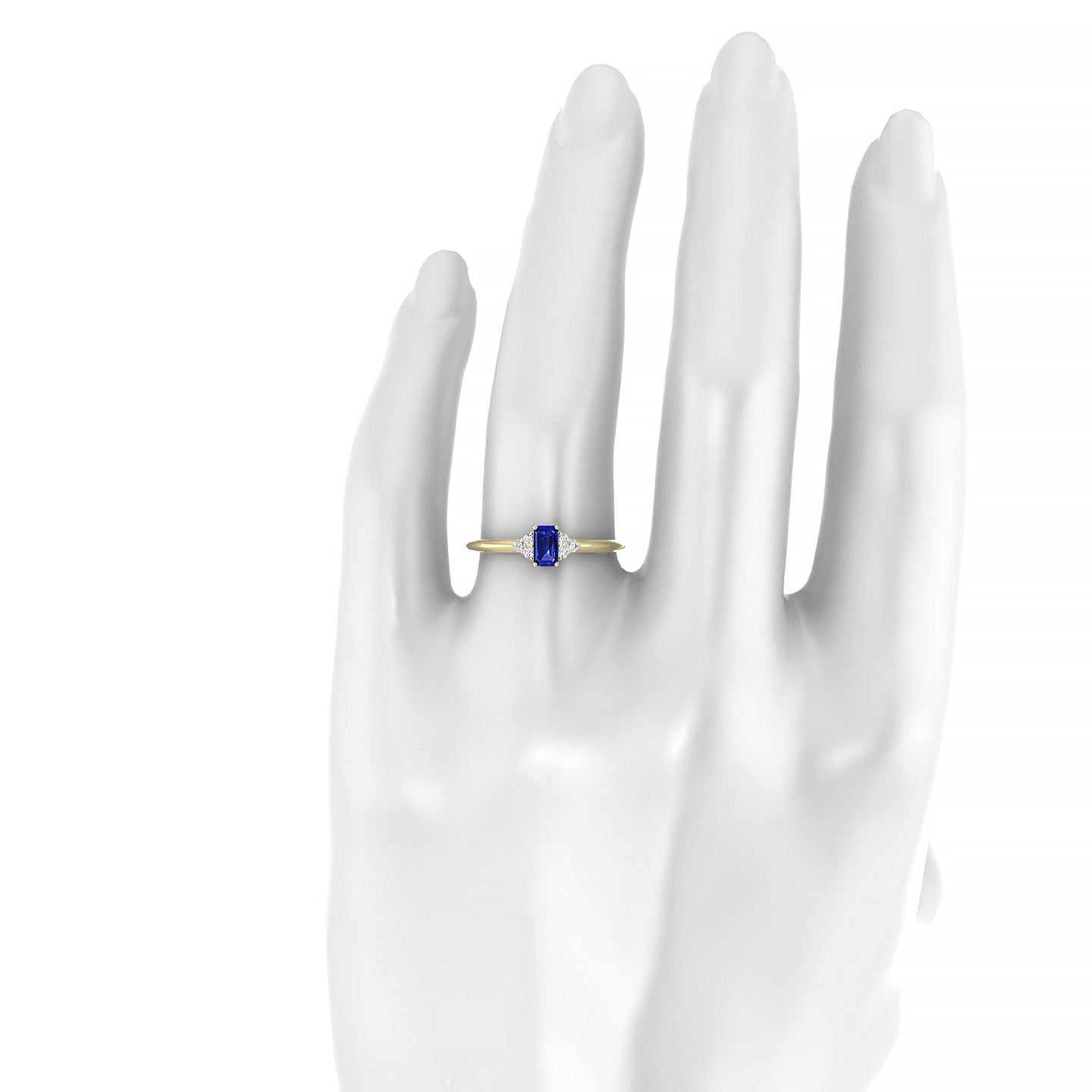 Mirage | 18k Yellow Gold 5 x 3 mm Emerald Sapphire Ring