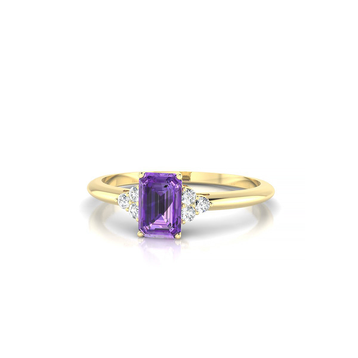 Mirage | 18k Yellow Gold 6 x 4 mm Emerald Amethyst Ring