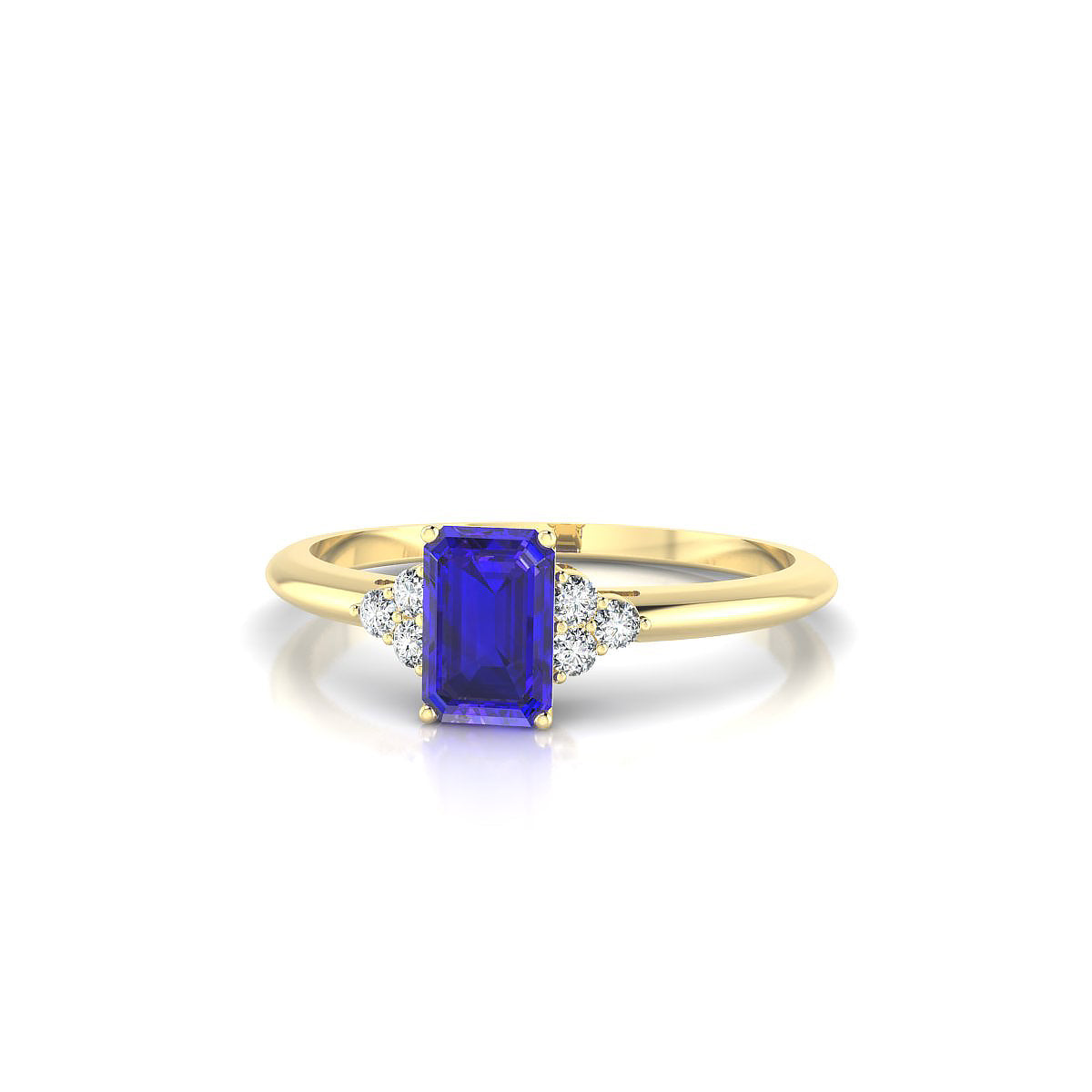 Mirage | 18k Yellow Gold 6 x 4 mm Emerald Tanzanite Ring