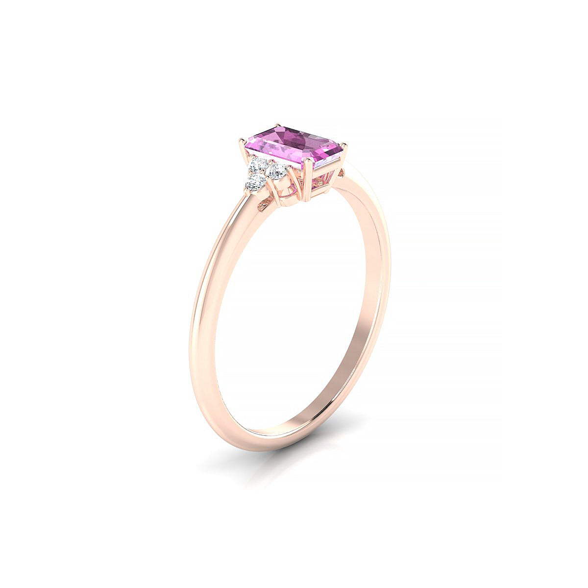 Mirage | 18k Rose Gold 6 x 4 mm Emerald Pink Sapphire Ring