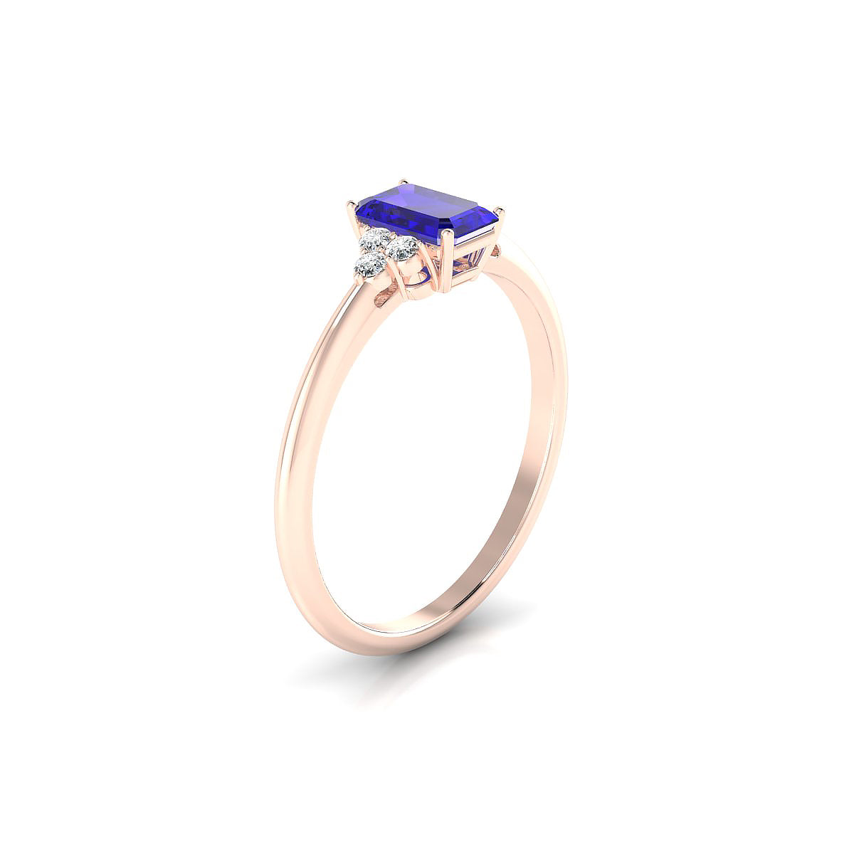 Mirage | 18k Rose Gold 6 x 4 mm Emerald Tanzanite Ring