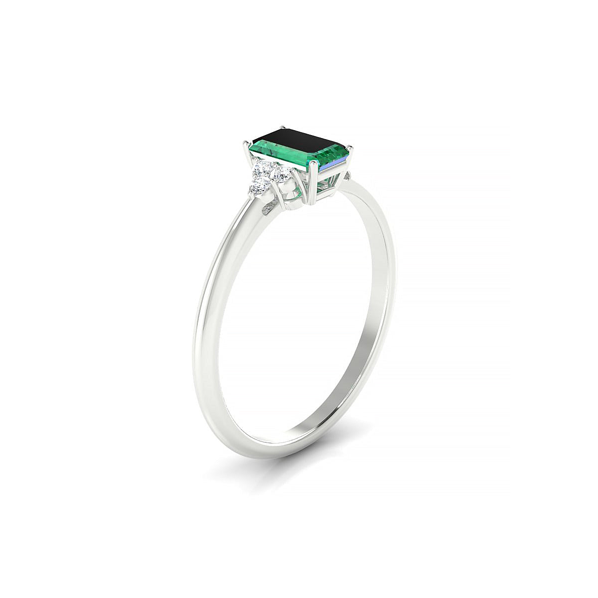 Mirage | 18k White Gold 6 x 4 mm Emerald Emerald Ring