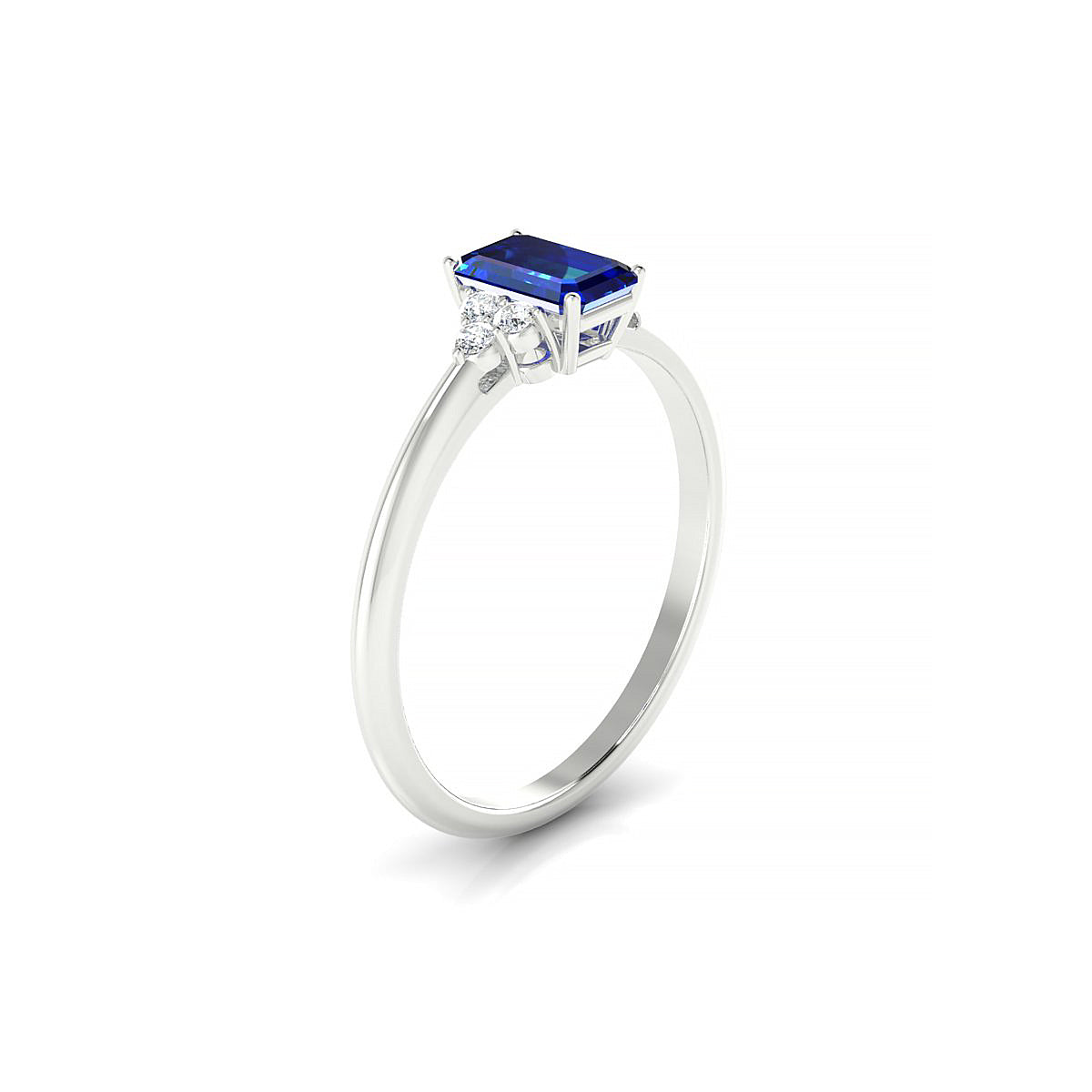 Mirage | 18k White Gold 6 x 4 mm Emerald Sapphire Ring