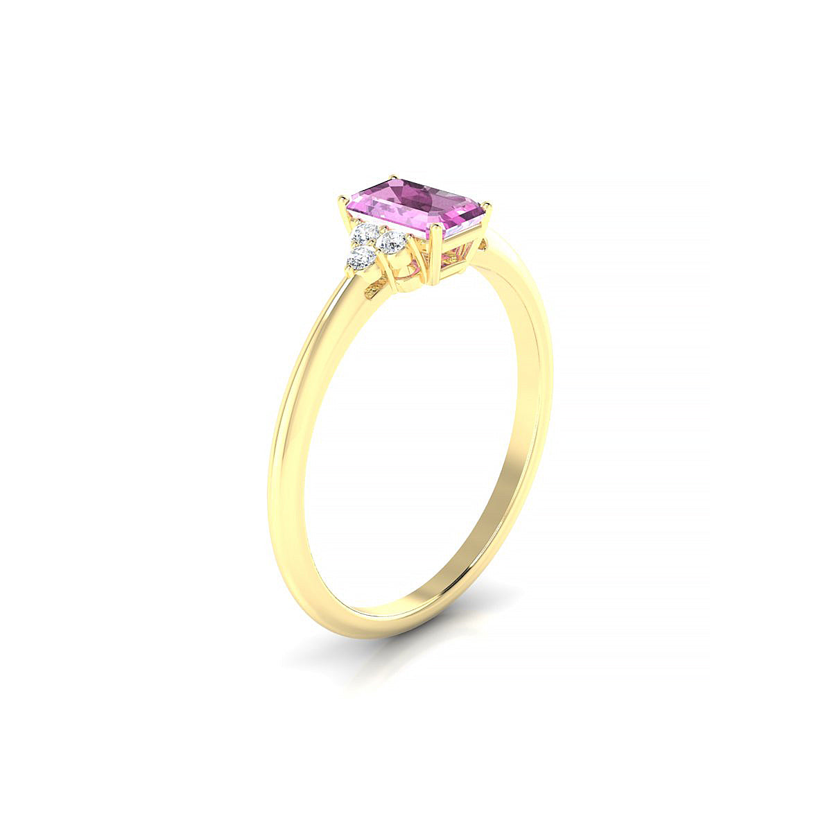 Mirage | 18k Yellow Gold 6 x 4 mm Emerald Pink Sapphire Ring