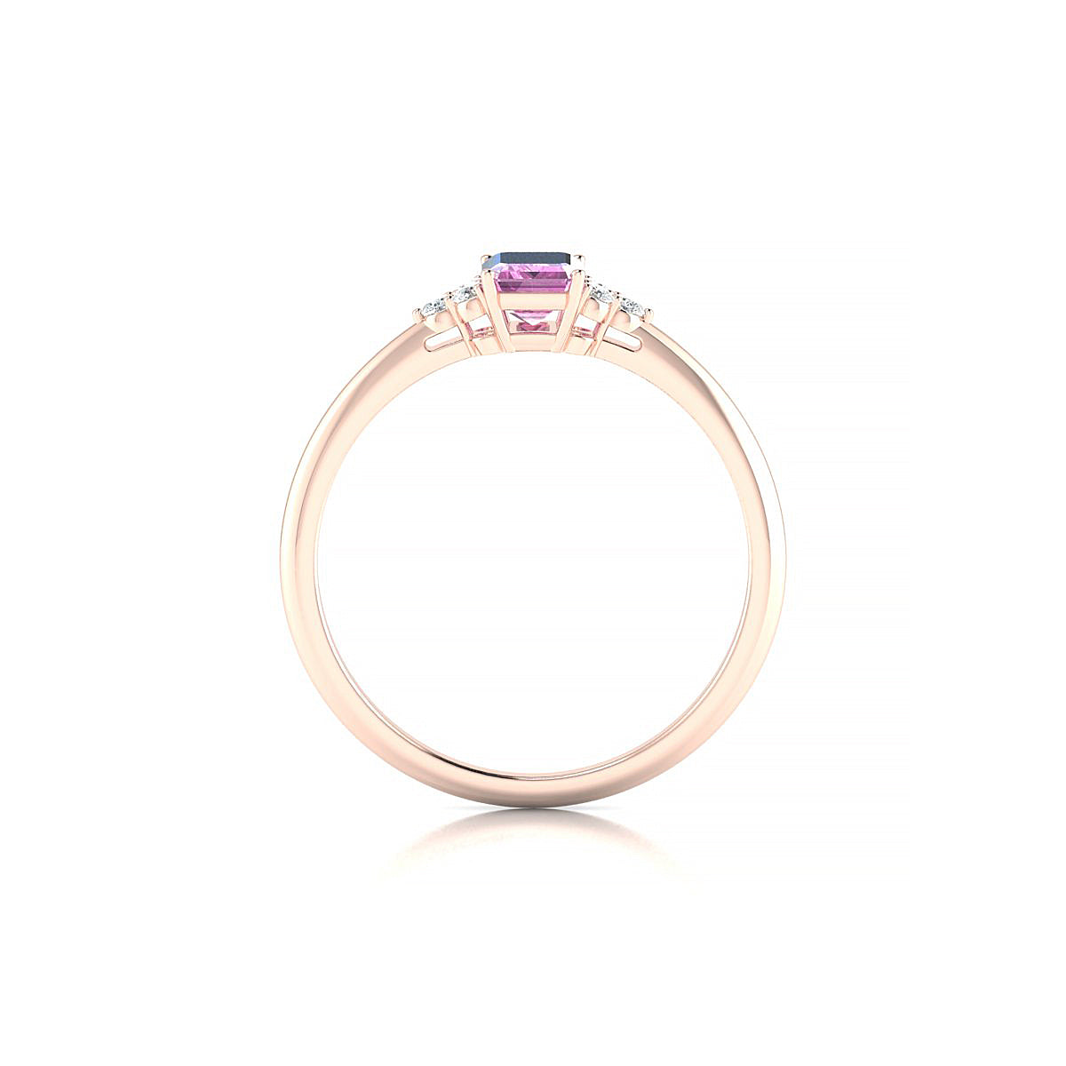 Mirage | 18k Rose Gold 6 x 4 mm Emerald Pink Sapphire Ring
