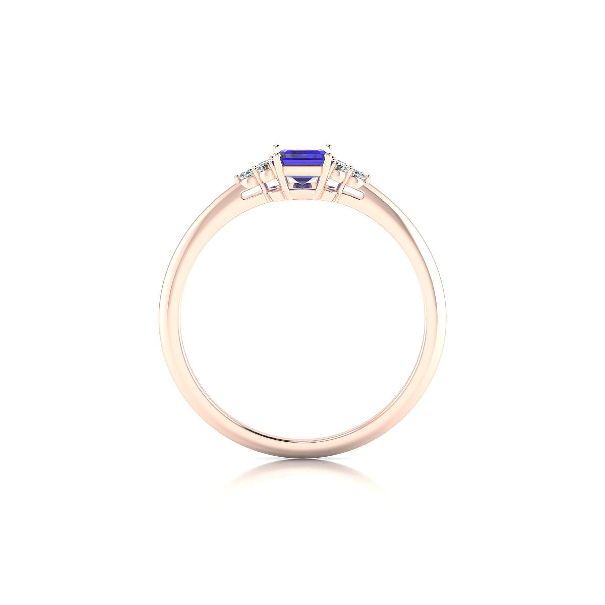 Mirage | 18k Rose Gold 6 x 4 mm Emerald Tanzanite Ring