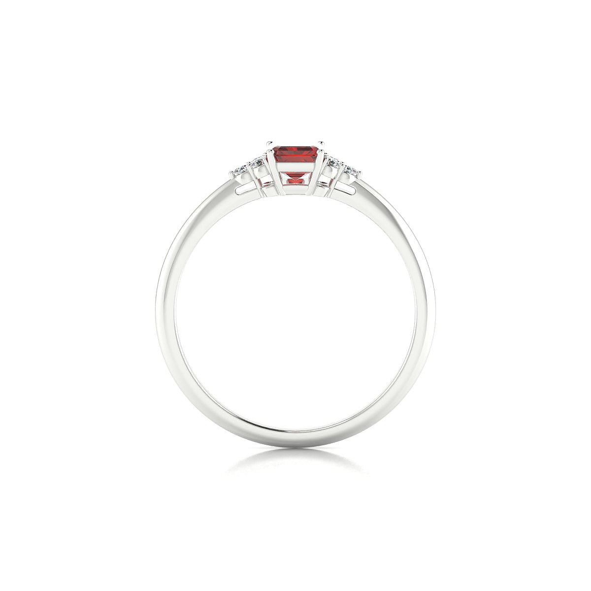 Mirage | 18k White Gold 6 x 4 mm Emerald Garnet Ring