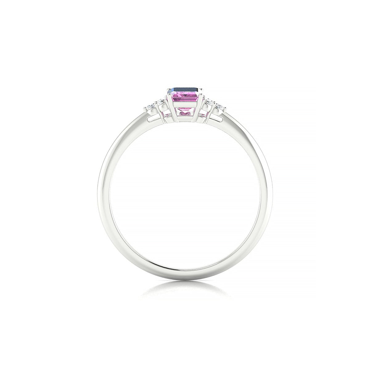 Mirage | 18k White Gold 6 x 4 mm Emerald Pink Sapphire Ring