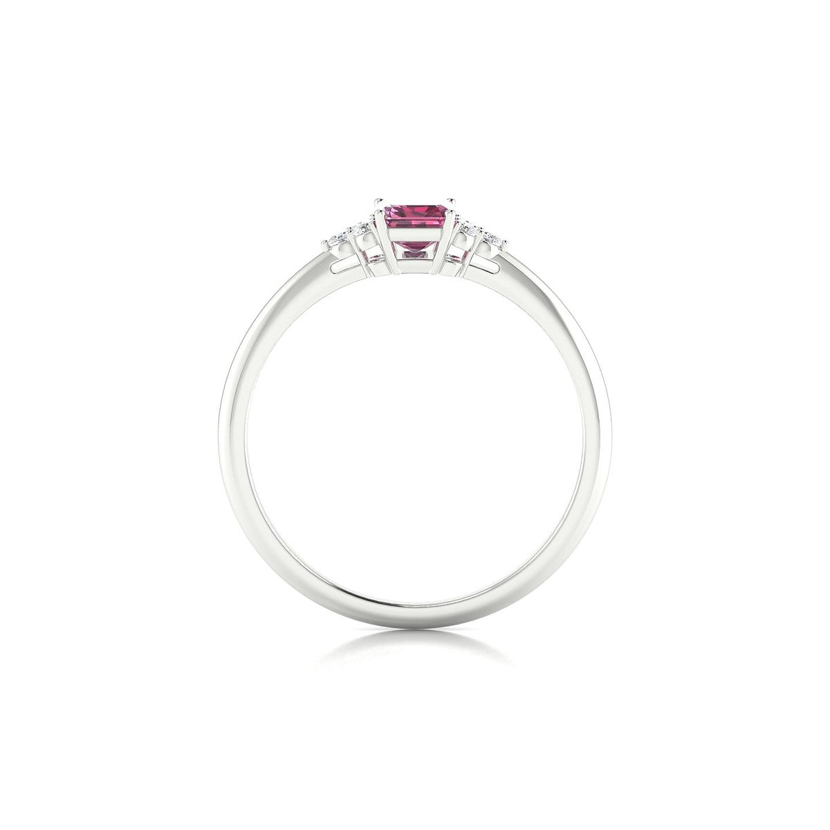 Mirage | 18k White Gold 6 x 4 mm Emerald Rhodolite Ring