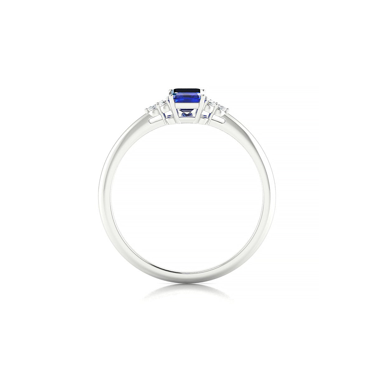 Mirage | 18k White Gold 6 x 4 mm Emerald Sapphire Ring