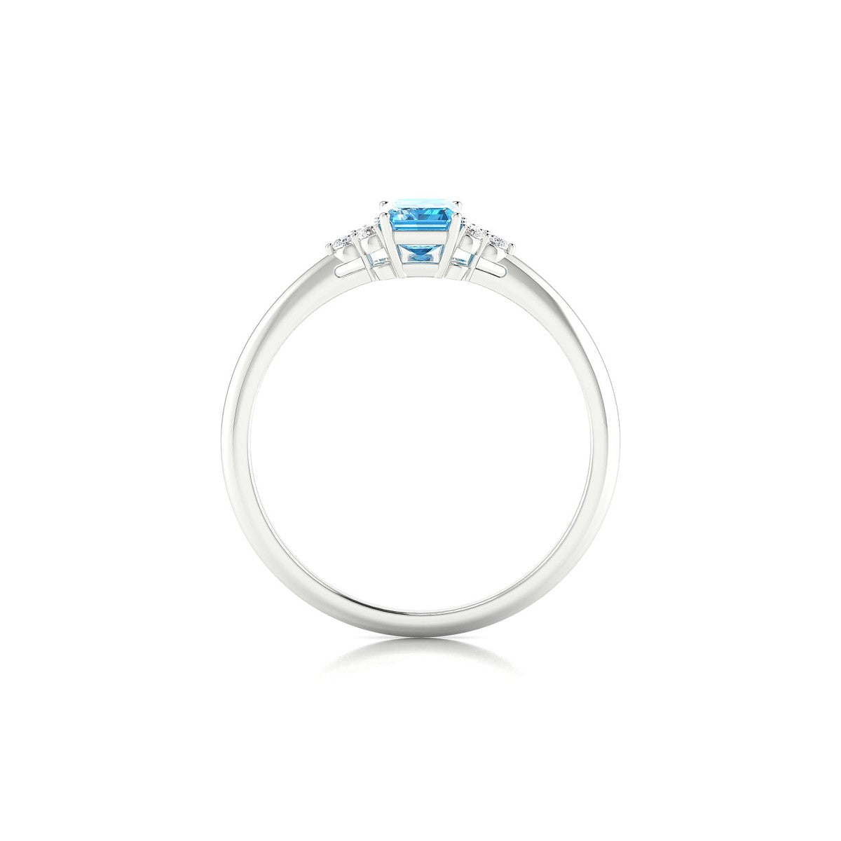 Mirage | 18k White Gold 6 x 4 mm Emerald Topaz Ring