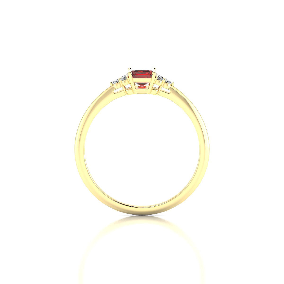 Mirage | 18k Yellow Gold 6 x 4 mm Emerald Garnet Ring