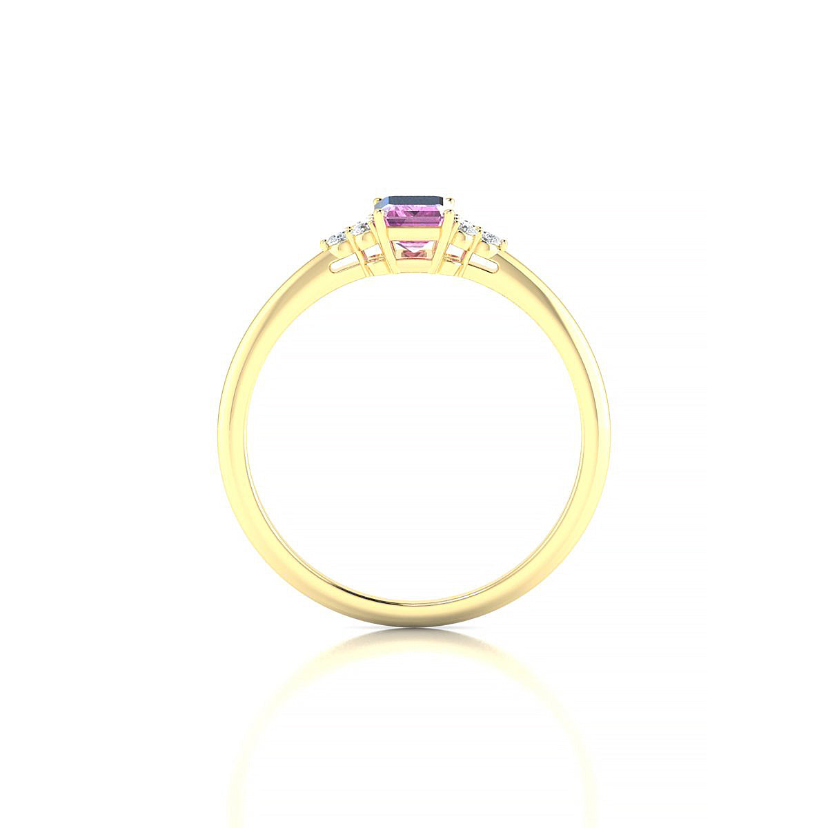 Mirage | 18k Yellow Gold 6 x 4 mm Emerald Pink Sapphire Ring