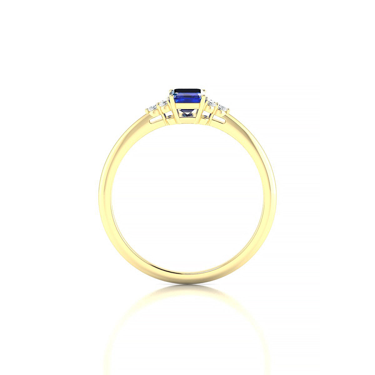 Mirage | 18k Yellow Gold 6 x 4 mm Emerald Sapphire Ring