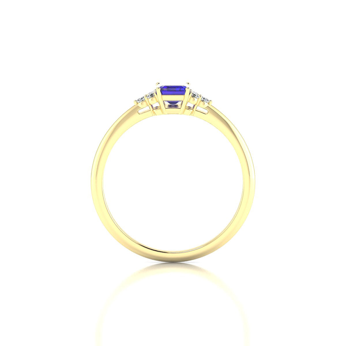 Mirage | 18k Yellow Gold 6 x 4 mm Emerald Tanzanite Ring